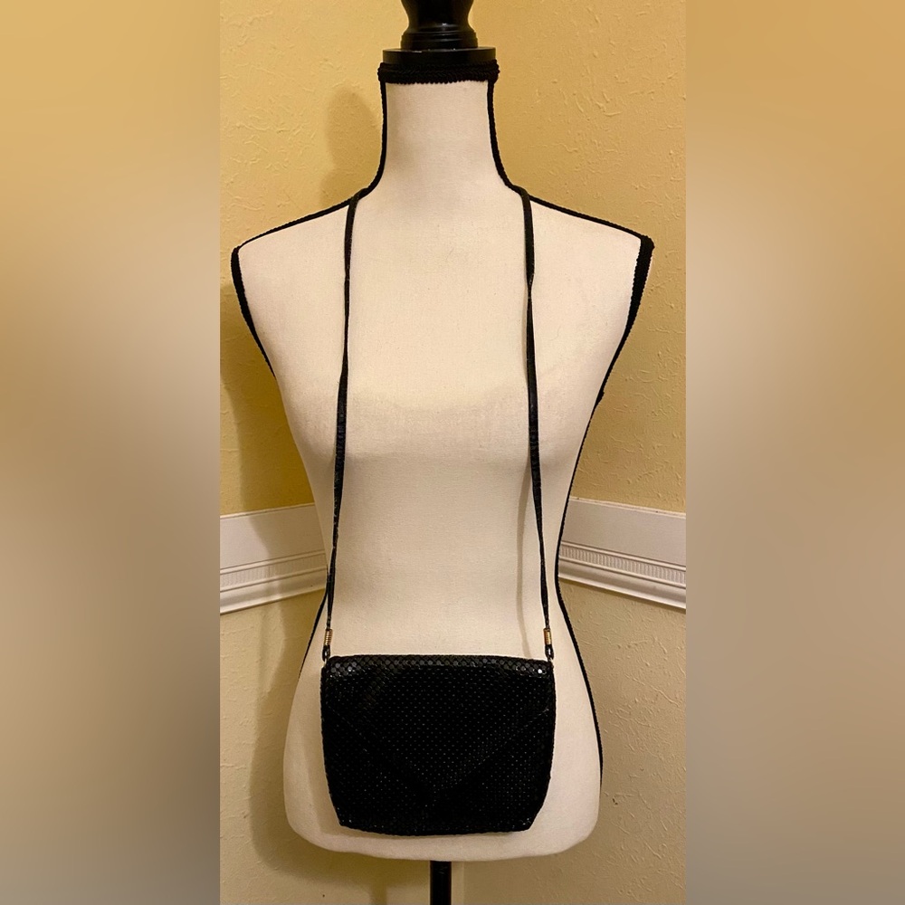 Black Mesh Crossbody Bag; Snap front. Perfect condition.